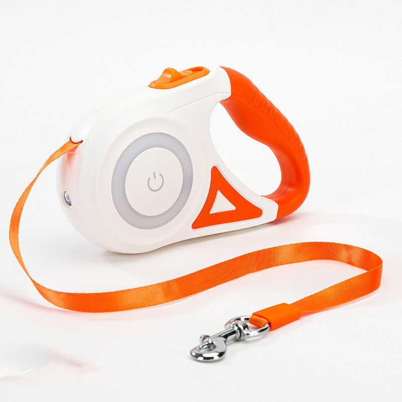 Retractable Dog Leash with LED Spotlight – Automatic Lock & Safe Night Walks