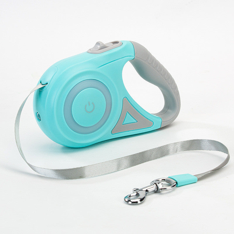 Retractable Dog Leash with LED Spotlight – Automatic Lock & Safe Night Walks