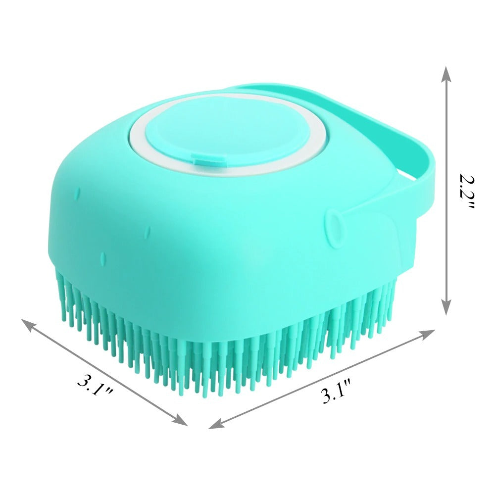 2-in-1 Silicone Scrubber with Soap Dispenser – Bath & Grooming Brush for Pets