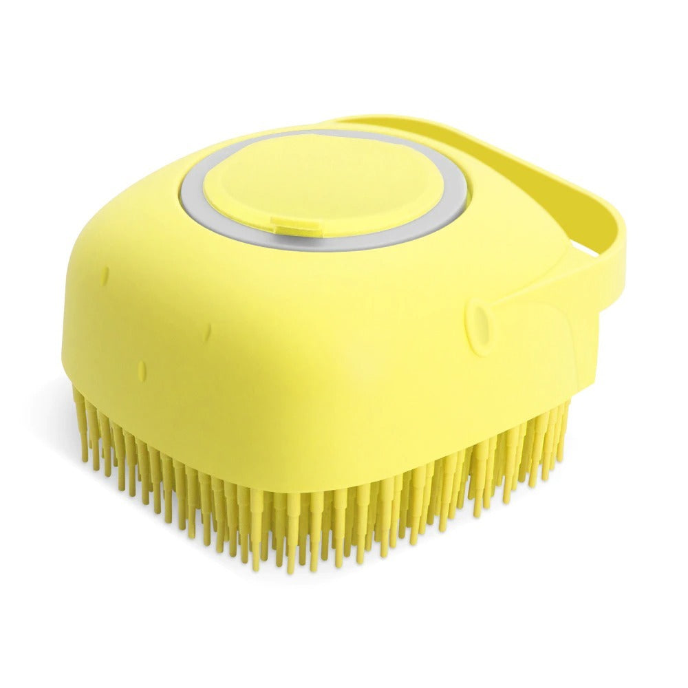2-in-1 Silicone Scrubber with Soap Dispenser – Bath & Grooming Brush for Pets