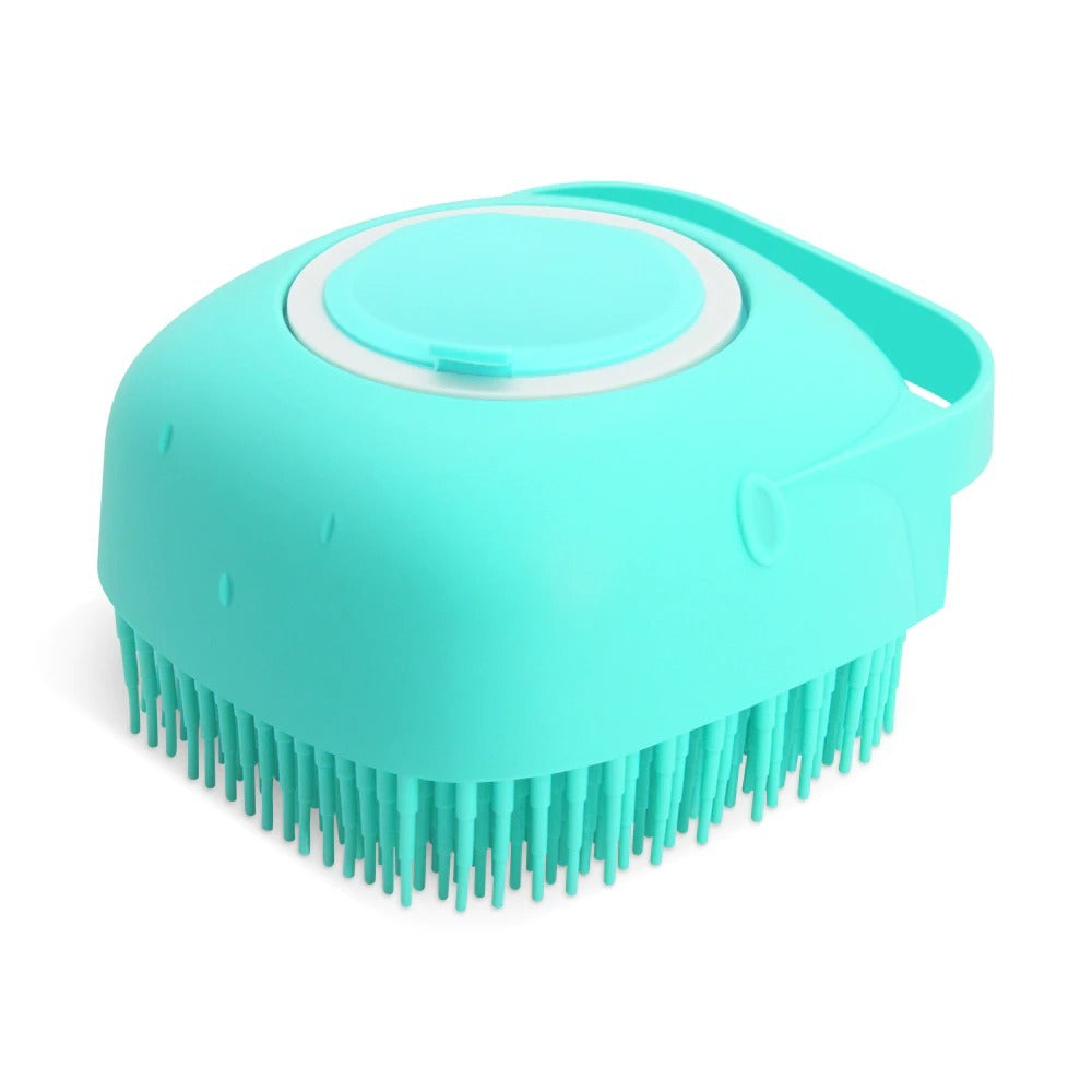 2-in-1 Silicone Scrubber with Soap Dispenser – Bath & Grooming Brush for Pets