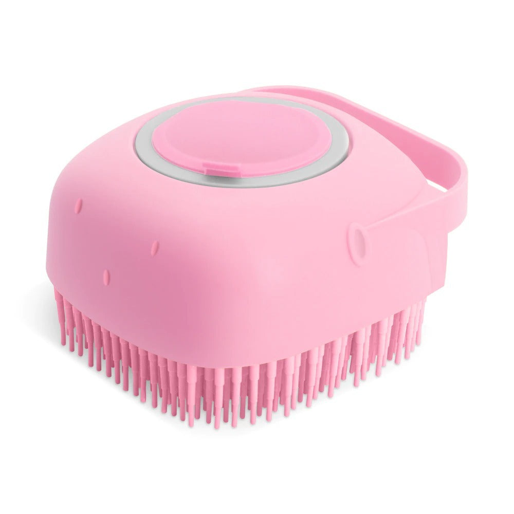 2-in-1 Silicone Scrubber with Soap Dispenser – Bath & Grooming Brush for Pets