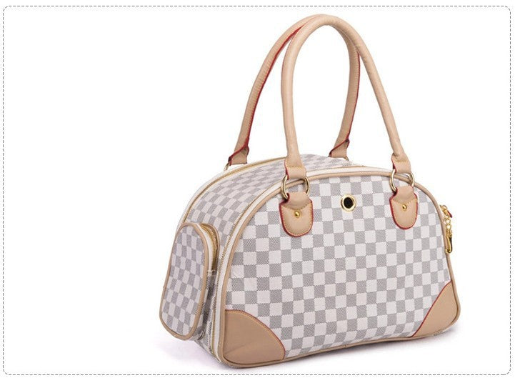 Luxury Pet Travel Bag – Stylish PU Leather Carrier for Small Dogs & Cats