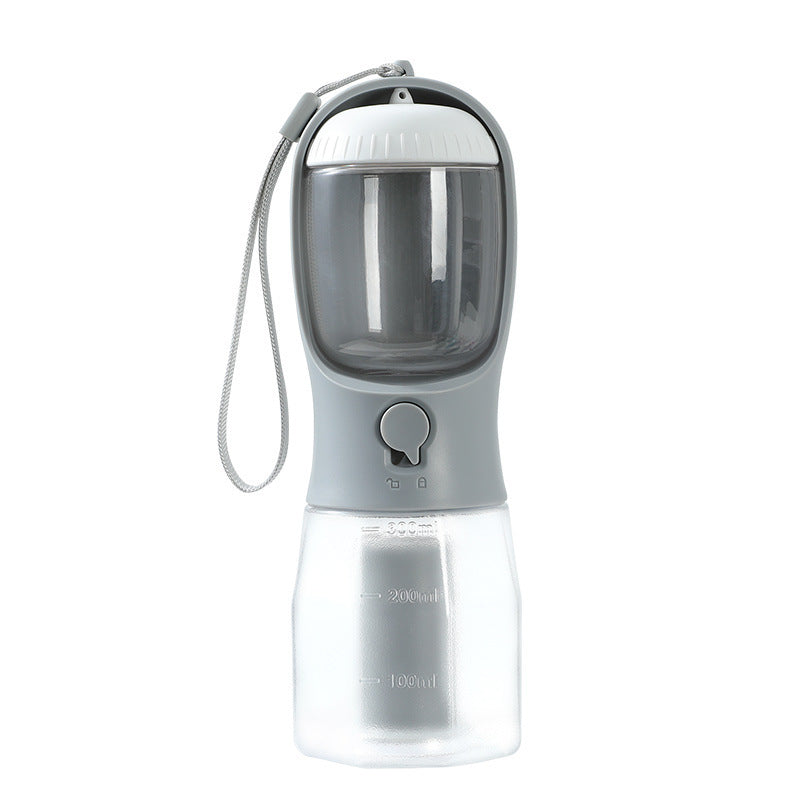 3-in-1 Portable Dog Water Bottle with Food Container & Waste Bag Dispenser – Travel Pet Water Cup