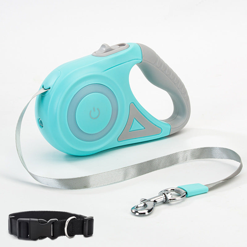 Retractable Dog Leash with LED Spotlight – Automatic Lock & Safe Night Walks