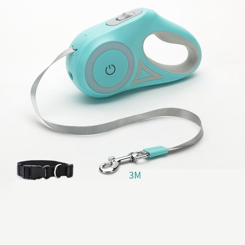 Retractable Dog Leash with LED Spotlight – Automatic Lock & Safe Night Walks