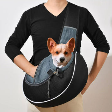 Pet Carrier Crossbody Bag – Comfortable & Breathable Travel Sling for Cats & Dogs