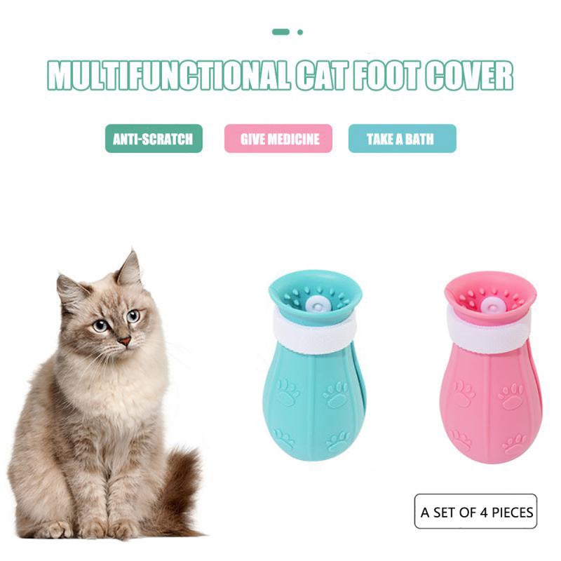 Adjustable Cat Anti-Scratch Boots – Protective Paw Covers for Bathing, Grooming & Vet Visits