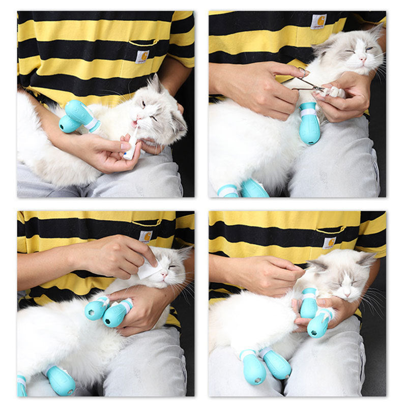 Adjustable Cat Anti-Scratch Boots – Protective Paw Covers for Bathing, Grooming & Vet Visits