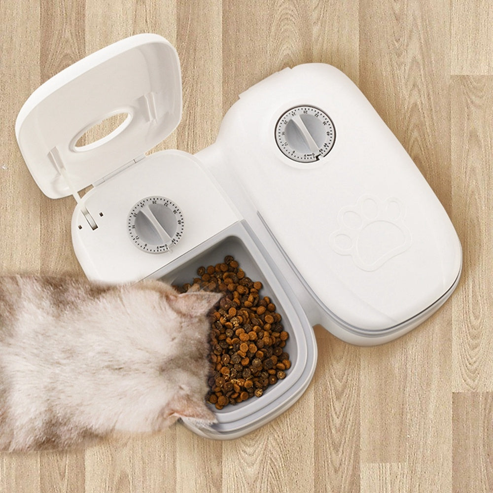 Automatic Pet Feeder – Smart Food & Water Dispenser with Stainless Steel Bowls for Cats & Dogs