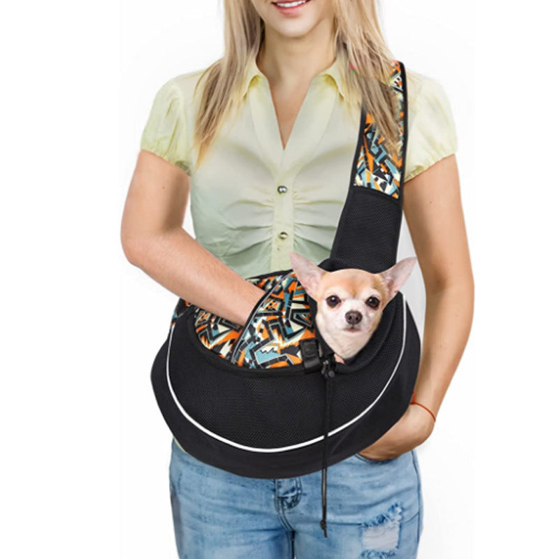 Pet Carrier Crossbody Bag – Comfortable & Breathable Travel Sling for Cats & Dogs