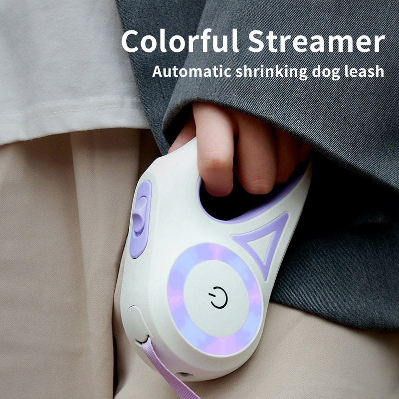 Retractable Dog Leash with LED Spotlight – Automatic Lock & Safe Night Walks