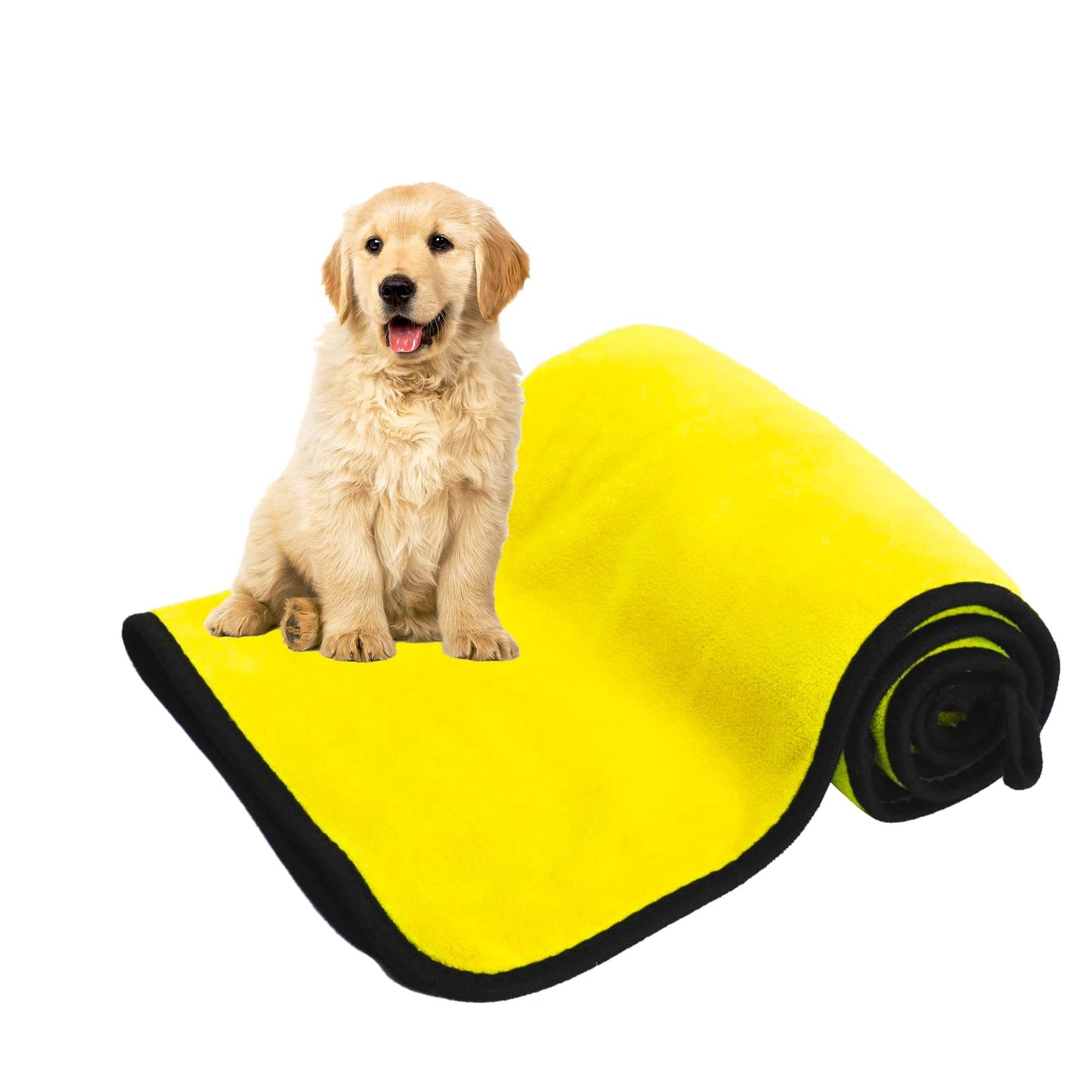 Super Absorbent Pet Bath Towel – Quick Dry Microfiber for Dogs & Cats (Yellow)