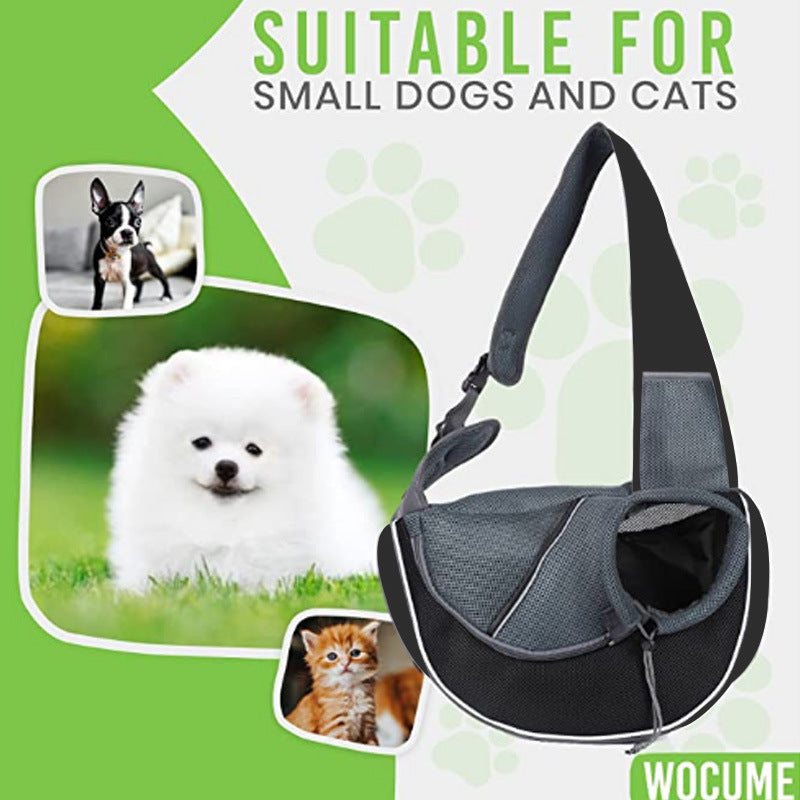 Pet Carrier Crossbody Bag – Comfortable & Breathable Travel Sling for Cats & Dogs