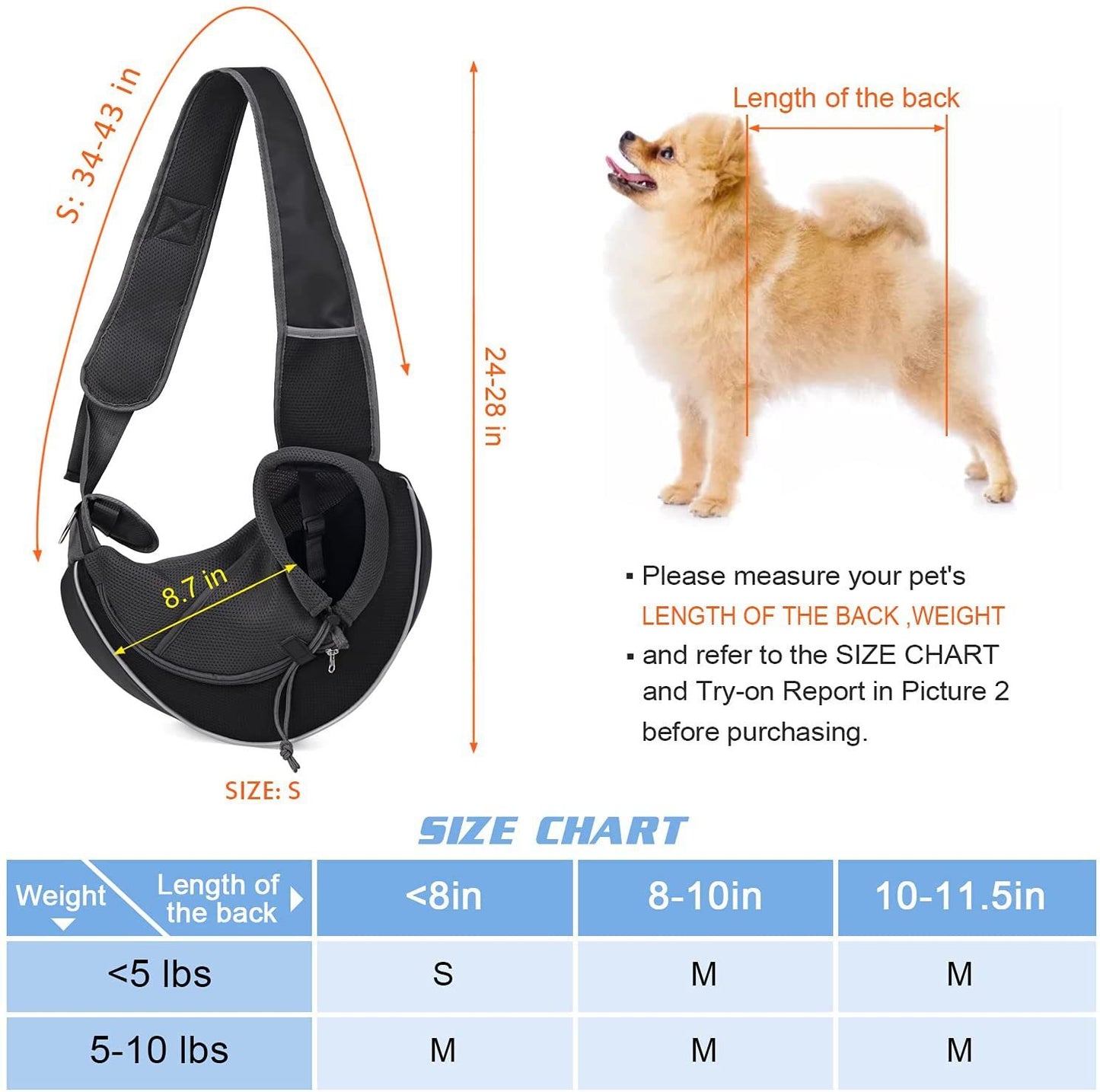 Pet Carrier Crossbody Bag – Comfortable & Breathable Travel Sling for Cats & Dogs