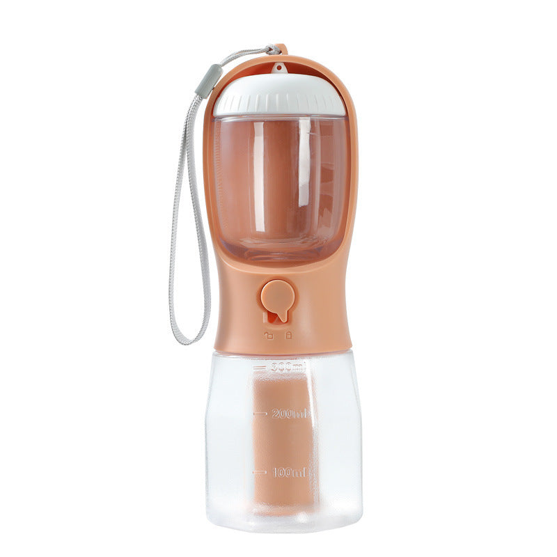 3-in-1 Portable Dog Water Bottle with Food Container & Waste Bag Dispenser – Travel Pet Water Cup