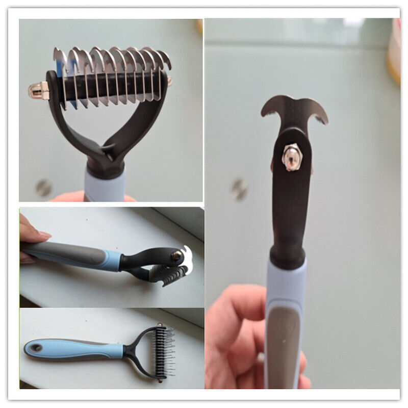 2-in-1 Grooming Brush for Dogs & Cats – Deshedding & Dematting Comb with Dual-Sided Teeth