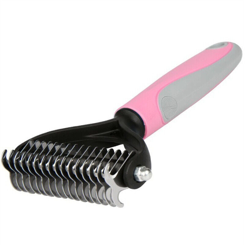 2-in-1 Grooming Brush for Dogs & Cats – Deshedding & Dematting Comb with Dual-Sided Teeth