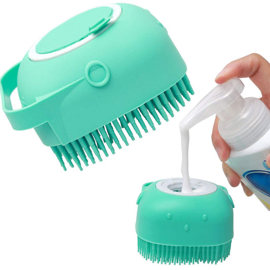 2-in-1 Silicone Scrubber with Soap Dispenser – Bath & Grooming Brush for Pets