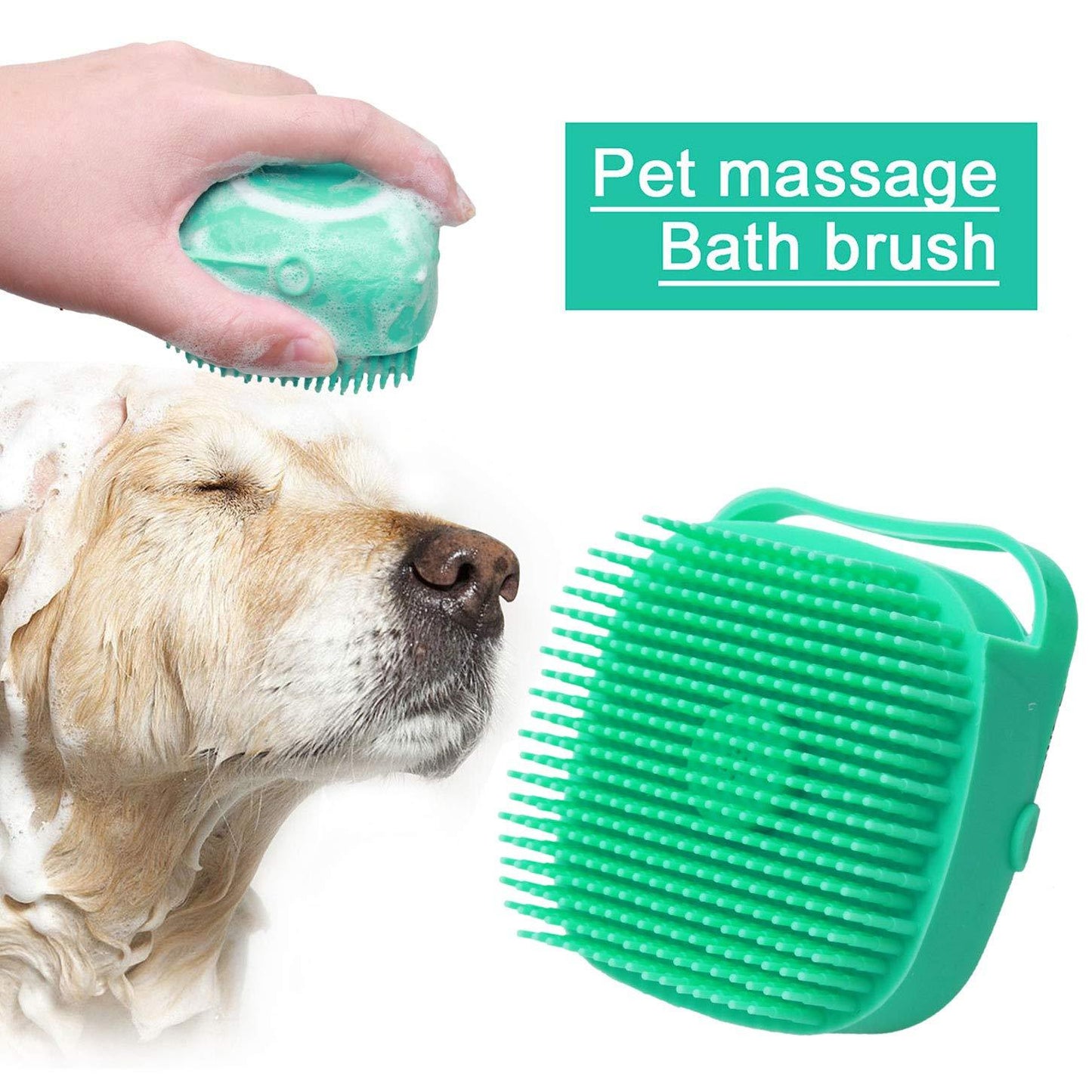 2-in-1 Silicone Scrubber with Soap Dispenser – Bath & Grooming Brush for Pets