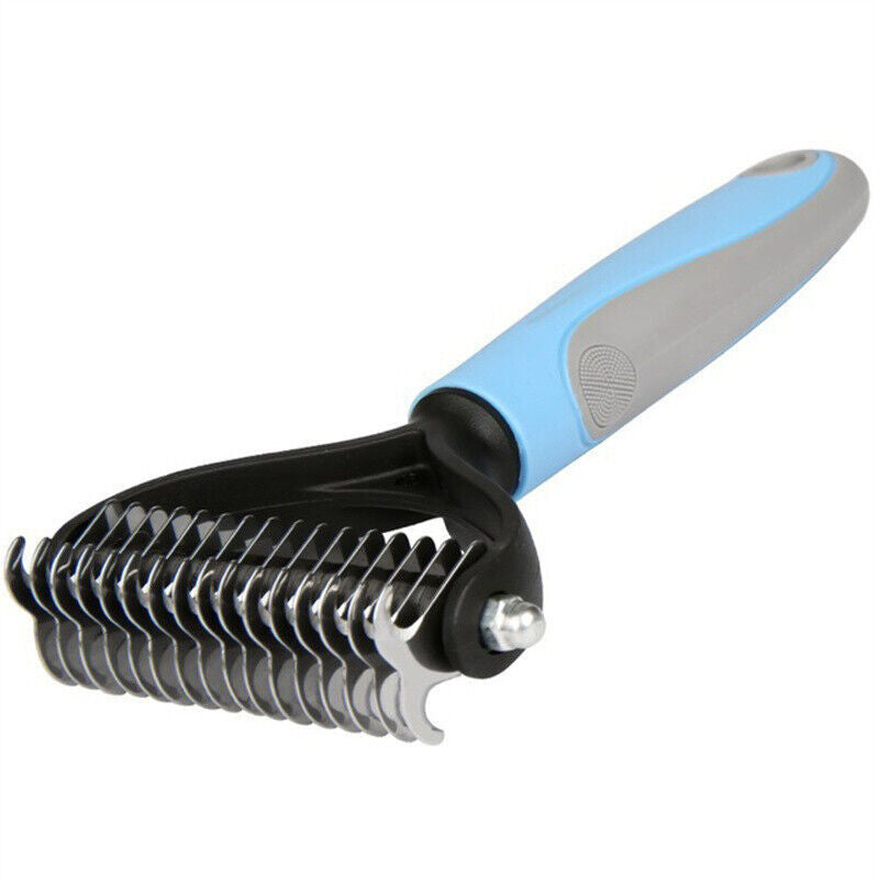 2-in-1 Grooming Brush for Dogs & Cats – Deshedding & Dematting Comb with Dual-Sided Teeth