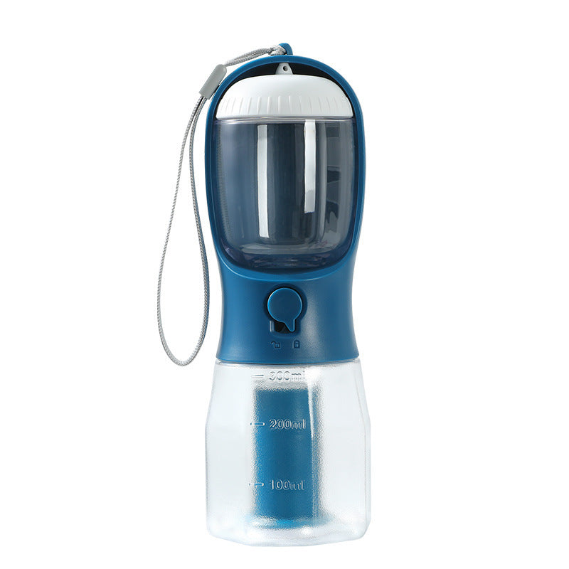 3-in-1 Portable Dog Water Bottle with Food Container & Waste Bag Dispenser – Travel Pet Water Cup