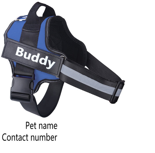 No-Pull Reflective Dog Harness – Adjustable, Breathable Vest with Service Dog Patch