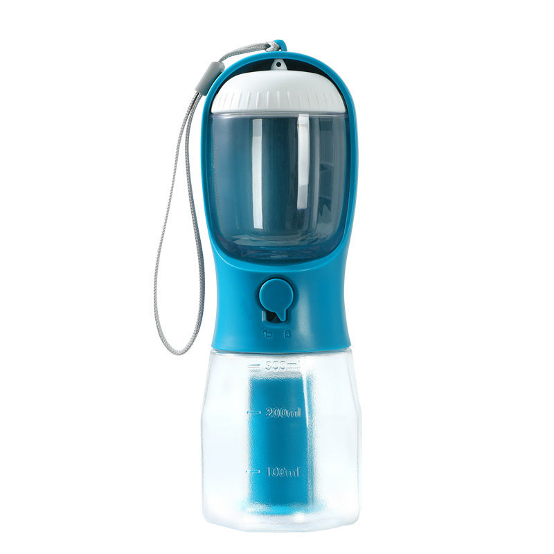 3-in-1 Portable Dog Water Bottle with Food Container & Waste Bag Dispenser – Travel Pet Water Cup