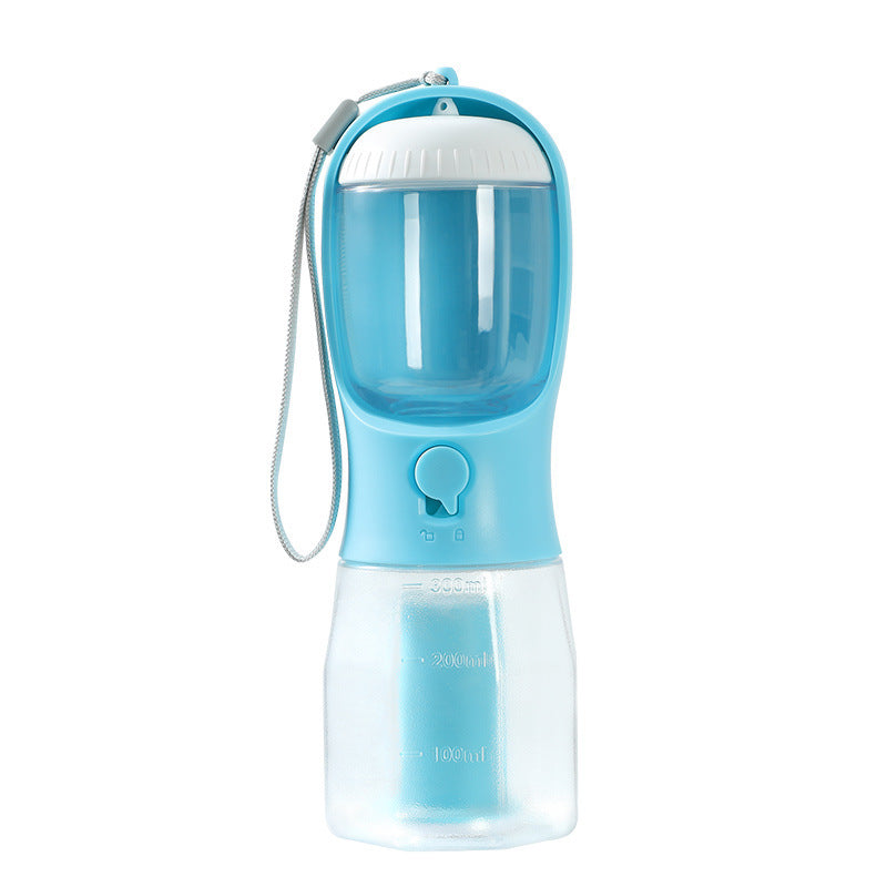 3-in-1 Portable Dog Water Bottle with Food Container & Waste Bag Dispenser – Travel Pet Water Cup