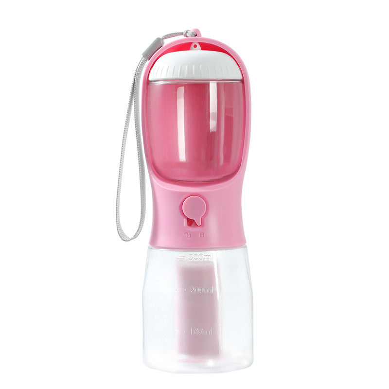 3-in-1 Portable Dog Water Bottle with Food Container & Waste Bag Dispenser – Travel Pet Water Cup