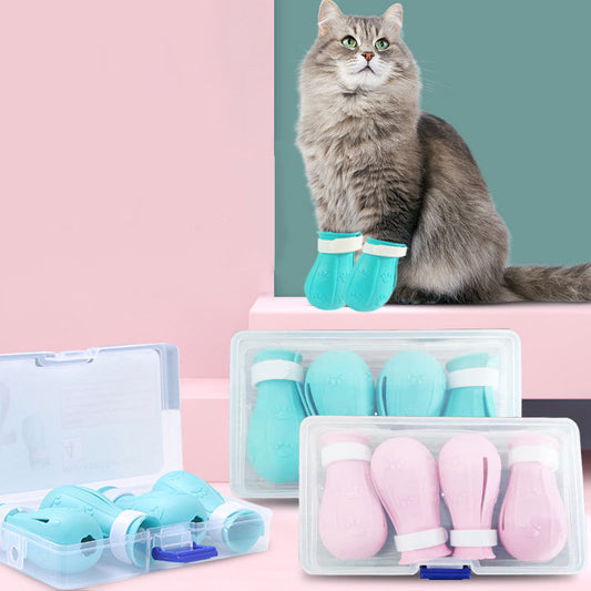 Adjustable Cat Anti-Scratch Boots – Protective Paw Covers for Bathing, Grooming & Vet Visits